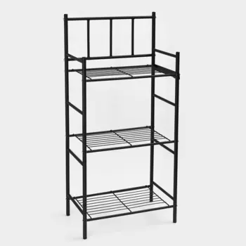 Стеллаж 3-х ярусный напольный, 432693,5 см, цвет чёрный