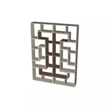 Стеллаж 4, 1800 300 2400 мм, цвет ясень шимо светлый / тёмный