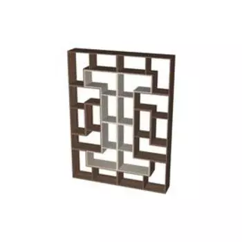 Стеллаж 4, 1800 300 2400 мм, цвет ясень шимо тёмный / светлый