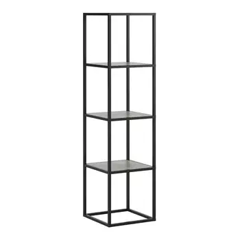 Стеллаж 4, 400х400х1546, Черный муар/Метрополитан Грей