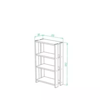 Стеллаж, 650 300 1100 мм, цвет шамони / карамель