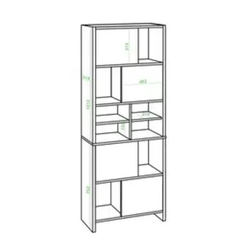 Стеллаж, 700 320 1785 мм, цвет карамель/венге