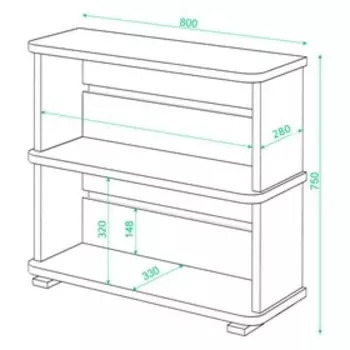 Стеллаж, 800 330 750 мм, цвет карамель