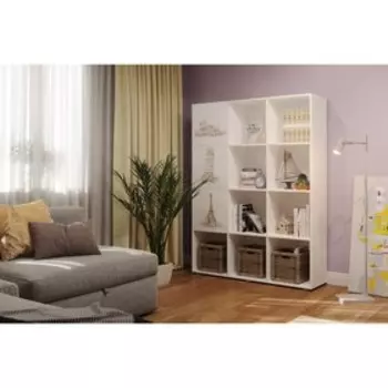 Стеллаж Аленка ДМ, 1265х350х1680, Белый/Фотопечать