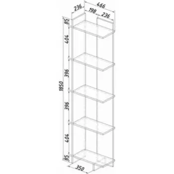 Стеллаж Бейсик-2 466х236х1850 венге/лоредо