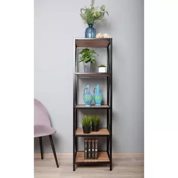 Стеллаж Bronx, 4203901440 мм, ЛДСП, цвет дуб вотан / чёрный металл