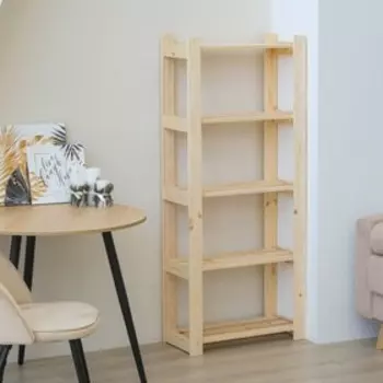 Стеллаж деревянный, 5 полок, 1506428 см, сосна, напольный