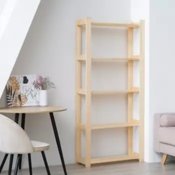 Стеллаж деревянный усиленный, 5 полок, 1707428 см