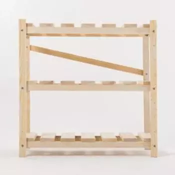 Стеллаж деревянный, 3 полки, 606030 см, сосна, напольный, регулируемый, «Добропаровъ»