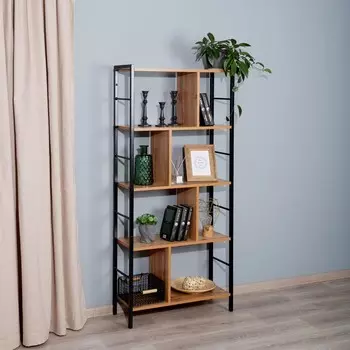 Стеллаж Fiji, 7102761554 мм, цвет дуб вотан / чёрный металл