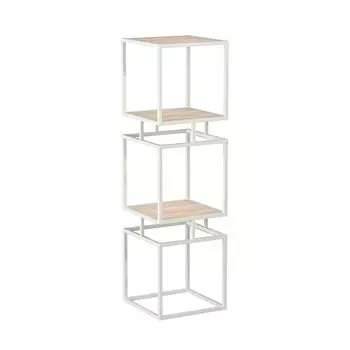 Стеллаж Флай, 400х400х1400, Белый муар/Дуб сонома