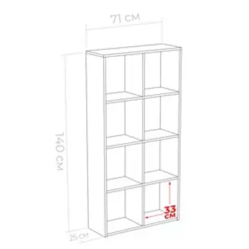 Стеллаж Юниор 708х250х1406 Ясень шимо темный/Белая Аляска