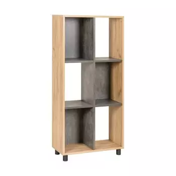 Стеллаж Крафт 10.137, 570х262х1180, Камень темный/Дуб крафт золотой