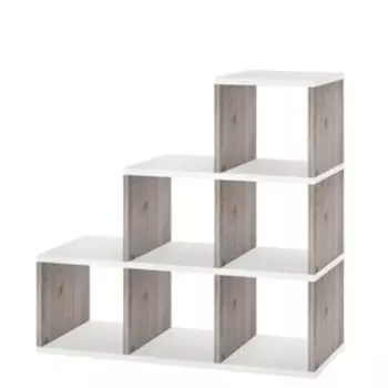 Стеллаж «Лесенка», 1300 350 1120 мм, цвет нельсон / белый