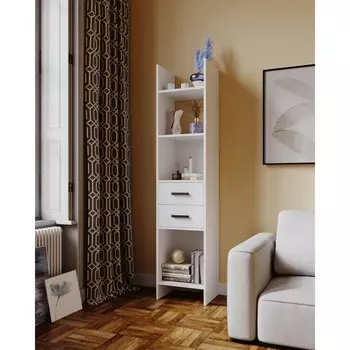 Стеллаж Мийа 2, 400х325х1800, Белый/Белый