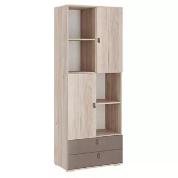 Стеллаж «Модерн 14.01», 700 × 420 × 1760 мм, цвет дуб мария / бронза