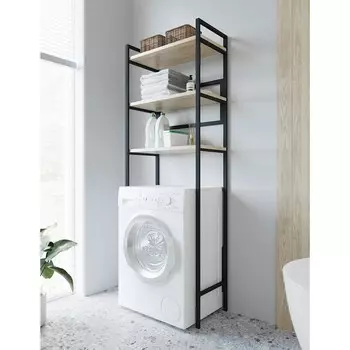 Стеллаж над стиральной машиной, 6503501950 мм, цвет чёрный