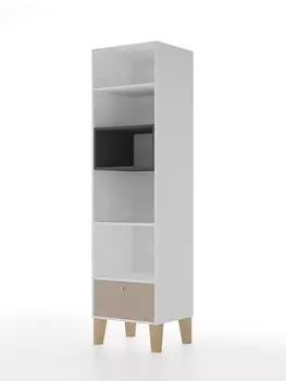 Стеллаж напольный Story «Коты и овалы», на ножках, 1 ящик, 5194711973 мм, цвет белый/бежевый/тёмно – серый