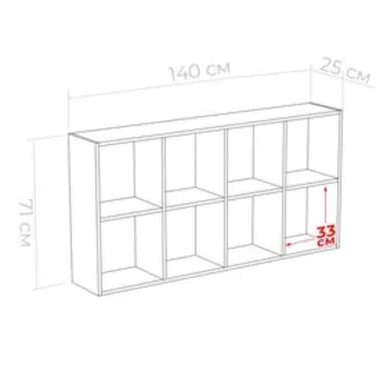 Стеллаж навесной Юниор 1400х250х709 Ясень шимо темный/Белая Аляска