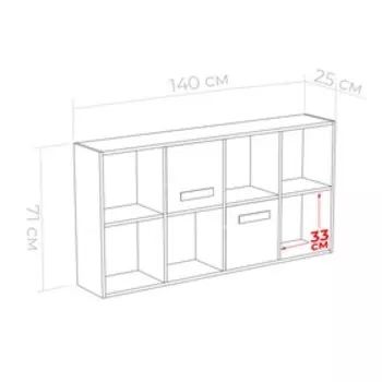 Стеллаж навесной с дверками Юниор 1400х250х709 Дуб сонома/Магнолия