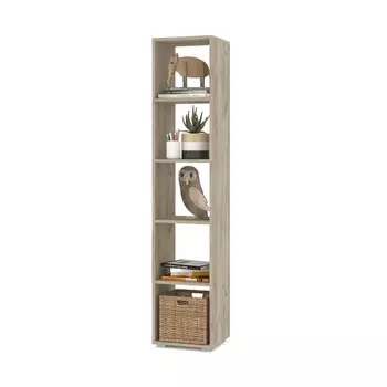 Стеллаж Оливия 5 секций, 350х318х1706 Серый дуб/белый