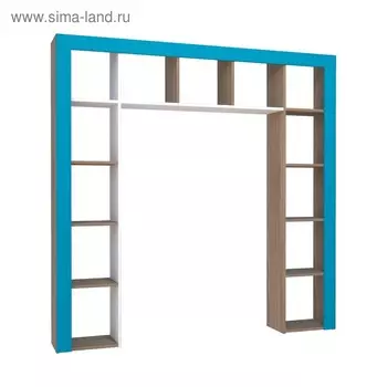 Стеллаж открытый Юниор 1748х266х1753 Ясень шимо темный/Белая Аляска/Индиго