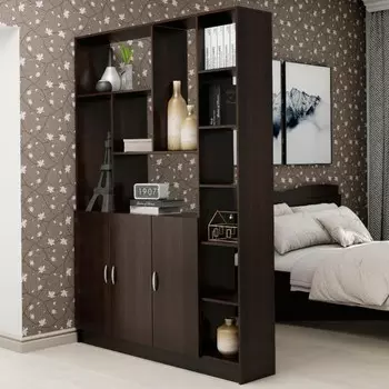 Стеллаж-перегородка для зонирования «Гамма», 15002076330 мм, цвет венге