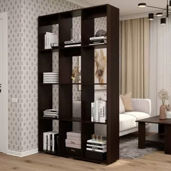 Стеллаж-перегородка для зонирования «Кантри 2", 12042036296 мм, цвет венге