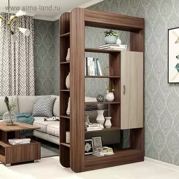 Стеллаж-перегородка для зонирования «Студия», с полками, 12003002040, цвет шимо тёмный/шимо светлый