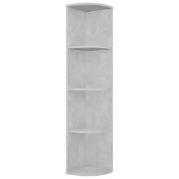 Стеллаж Polini Home Smart угловой радиусный, 4 секции, цвет бетон