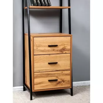 Стеллаж Tokyo, 5003861750 мм, с ящиками, ЛДСП / металл, цвет дуб вотан / чёрный