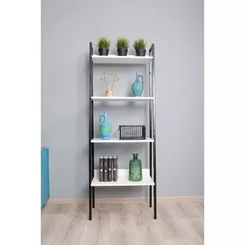 Стеллаж Tokyo, 5803201540 мм, ЛДСП, цвет белое тиснение / чёрный металл