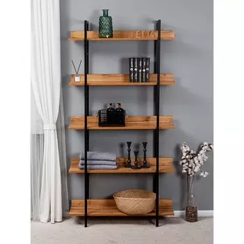 Стеллаж Tokyo Plus, 9002901758 мм, ЛДСП, цвет дуб вотан / чёрный металл