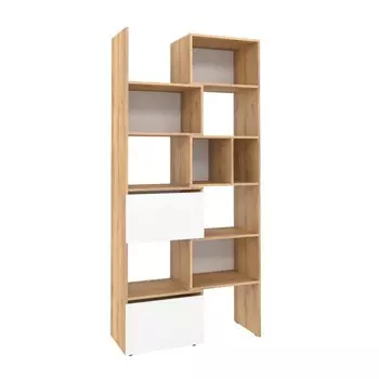 Стеллаж – трансформер «Лойс 95», 560(989)4002113 мм, цвет дуб золотистый/белый