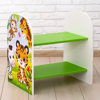 Стеллаж «Весёлые друзья», 532 400 550 мм, цвет зелёный