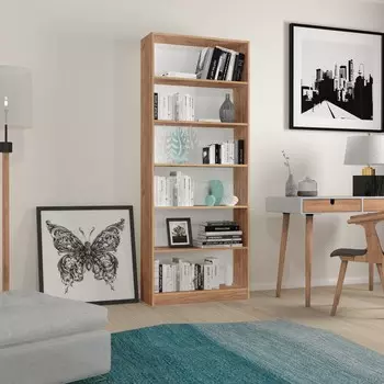 Стеллаж вертикальный Polini Home Smart, 6 секций, 8028202 см, цвет дуб крафт золотой
