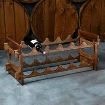 Стеллаж винный "Антик", 70 х 30 х 30 см, массив ясеня, цвет темный орех