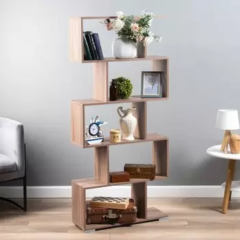 Стеллаж Змейка, 1666х250х750, ясень тёмный