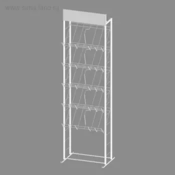 Стенд 2А4 с 5 полками, цвет белый