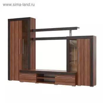 Стенка ДЖОРДАН 2800х460х2000 Слива/МДФ-Венге