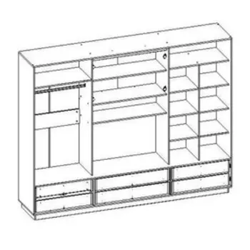 Стенка «Милос 11/2», 27105362136 мм, цвет ясень анкор светлый / мокко