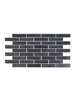 Стеновая панель ПВХ, 498960 мм, цвет кирпич чёрный