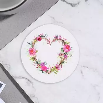 Стикер на цветы и подарки "Сердечко" цветы, 5х5 см