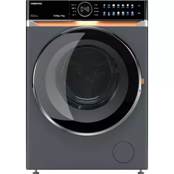 Стиральная машина HIBERG i-DDQ10 - 10714 Sd, класс А+++, 1400 об/мин, до 10.5 кг, серая