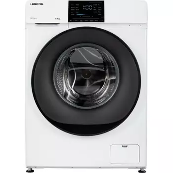 Стиральная машина HIBERG i-DDQ6 - 712 W, класс А+++, 1200 об/мин, до 7 кг, бело-чёрная