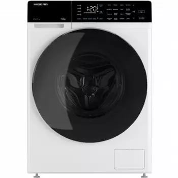 Стиральная машина HIBERG i-DDQ9 - 712 W, класс A+++, 1200 об/мин, до 7 кг, бело-чёрная