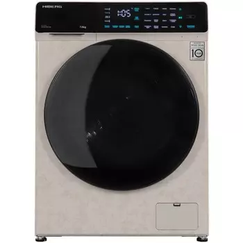 Стиральная машина HIBERG i-DDQ9 - 712 Ym, класс А+++, 1200 об/мин, до 7 кг, бежевая