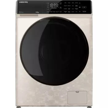 Стиральная машина HIBERG i-DDQ9 - 812 Ym, класс А+++, 1200 об/мин, до 8 кг, бежевая
