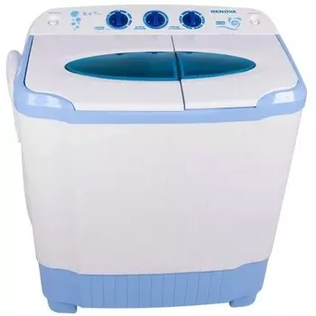 Стиральная машина "Ренова" WS-50РЕT,1350 об/мин, 4.5 кг, бело-голубая
