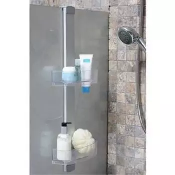 Стойка алюминиевая с 2-мя полками для душевой кабины